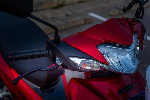 Motocicletas Vermelhas Sistema Conduzido Auto Tecnologia Honda Sistema 110Cc Nonthaburi — Fotografia de Stock