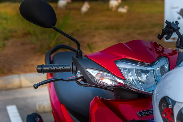 Motocicletas Vermelhas Sistema Conduzido Auto Tecnologia Honda Sistema 110Cc Nonthaburi — Fotografia de Stock