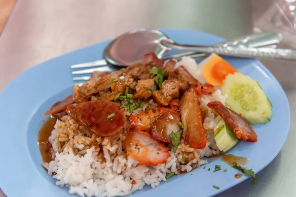 Roter Schweinereis Asiatisches Streetfood Rund Die Uhr Verfügbar — Stockfoto