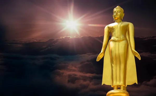 Buddha golden you from nature stone ancient ancient times clipping part