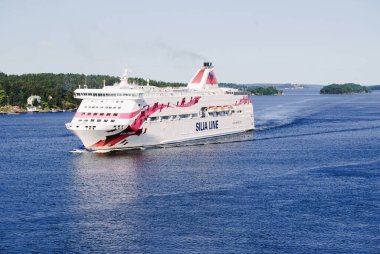 Finlandiya Körfezi 'ndeki Silja Hattı Baltık Prensesi feribotu, Finlandiya, Helsinki, 11 Temmuz 2013