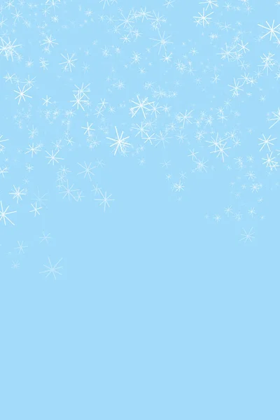 Blue Winter Background Hand Drawn Falling Snow — Stock Photo, Image