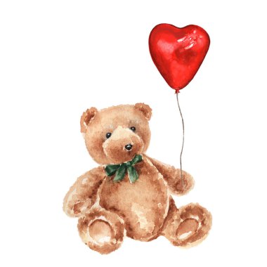 oyuncak ayı kalpli balon şeklinde 