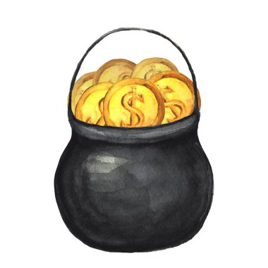 Altın Sikkeli Kazan Suluboya