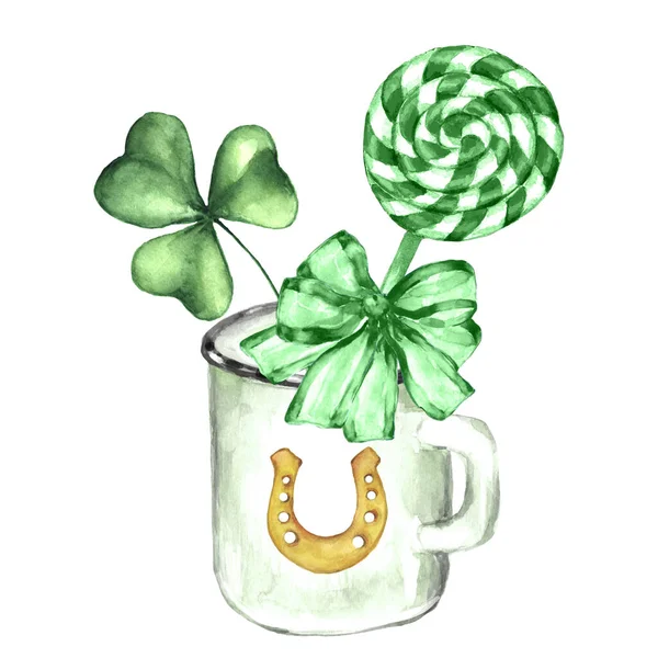 Patrick Day Watercolor Illustration — Stock Photo, Image