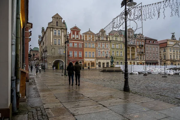 Der Marktplatz in der Renaissance-Altstadt von Poznan, Polen — Stockfoto