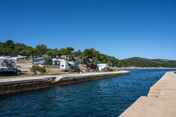 Picture Canal Separating Cres Losinj Islands Osor Cres Island Adriatic — 图库照片