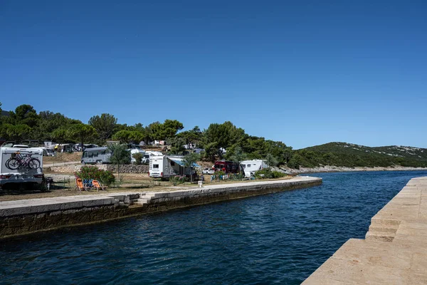 Picture Canal Separating Cres Losinj Islands Osor Cres Island Adriatic — 图库照片