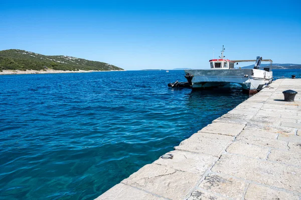 Picture Canal Separating Cres Losinj Islands Osor Cres Island Adriatic — 图库照片