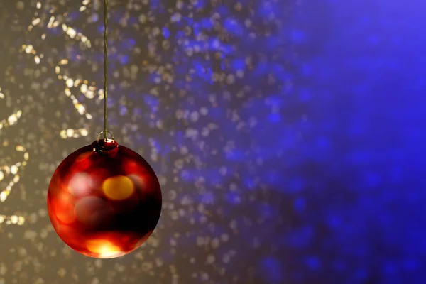 クリスマスツリーとボールと青のクリスマスの背景 3Dレンダリング図 — ストック写真