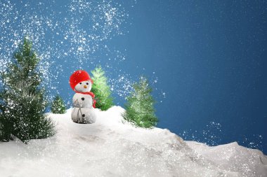 Kardan adam. Noel arkaplanı.