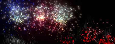 Gece gökyüzünde havai fişeklerle soyut yeni yıl arkaplanı