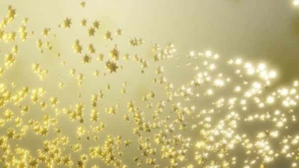 Parıldayan Yıldız Parçacıklarının Hareket Ettiği Soyut Bir Noel Şenliği Arka — Stok video
