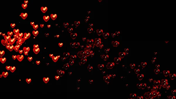 Fondo Del Día San Valentín Con Corazones Rojos Abstractos Aislados —  Fotos de Stock