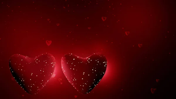 Valentine Day Background Red Hearts Render Illustration — Stock Photo, Image