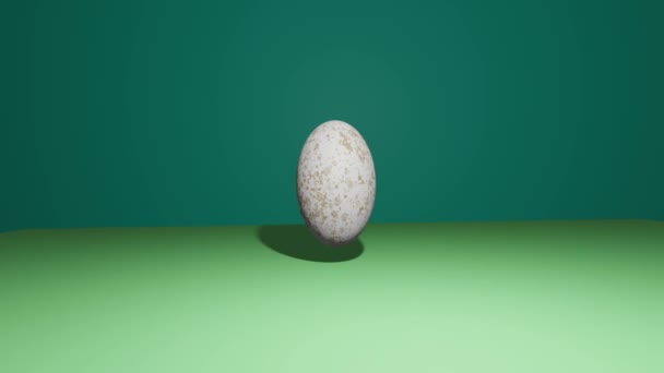 Пасхальне Яйце Вилупкою Пташеня Зеленому Фоні Відео Анімація — стокове відео