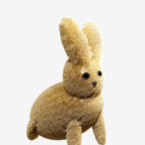 Baby Rabbit Toy Isolated White Background Render Illustration — Stock Photo, Image