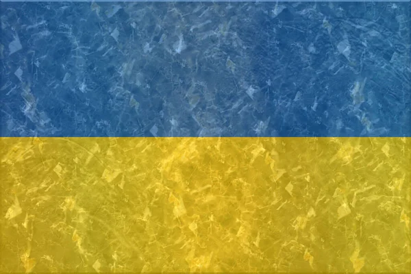 Ukraine Flagge Keramische Fliesen Grunge Marmor Hintergrund Darstellung — Stockfoto