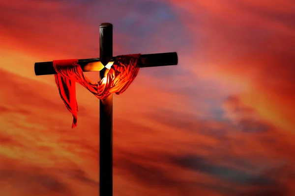 Religious Cross Sky Background Easter Sunday Render Illustration — Stock Photo, Image