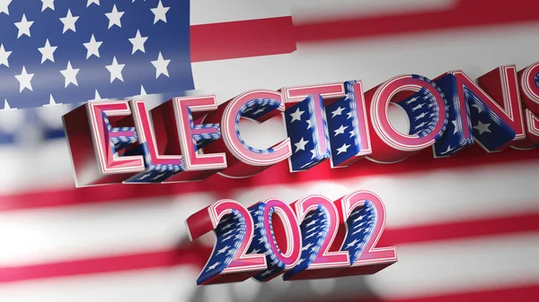 Usa Midterm Elections 2022 Midterms Background American Flag Text Render — Stockfoto