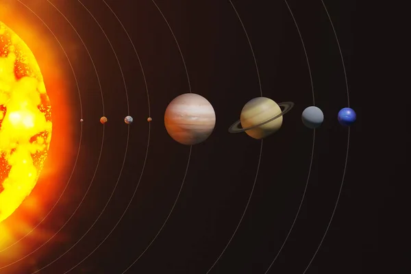 Solar System Planets Elements Image Furnished Nasa Render Illustration — Stockfoto