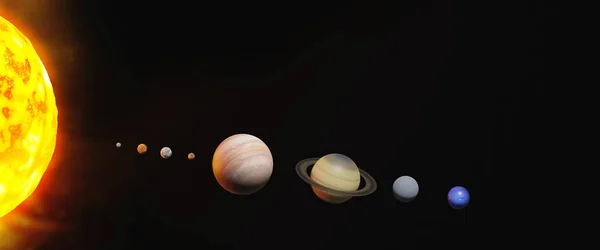 Solar System Planets Elements Image Furnished Nasa Render Illustration — Stockfoto