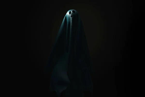 被黑色背景隔离的鬼魂3D渲染说明 — 图库照片