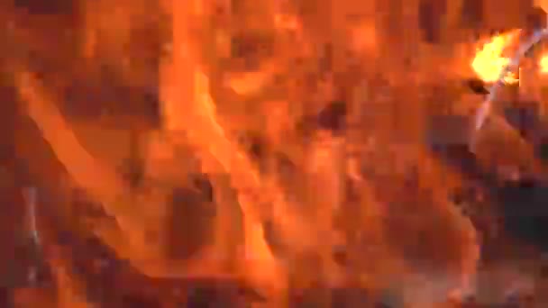 Hořící Oheň Lese Výletě Nádherný Plamen Doutnající Dřevěné Uhlí Opatrně — Stock video