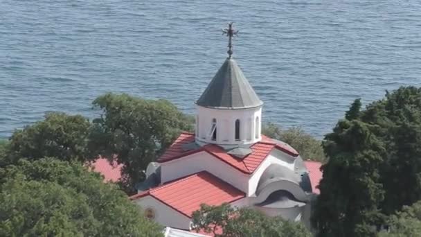 Igreja Intercessão Mãe Deus Livadia Construído Estilo Georgiano Bizantino Por — Vídeo de Stock