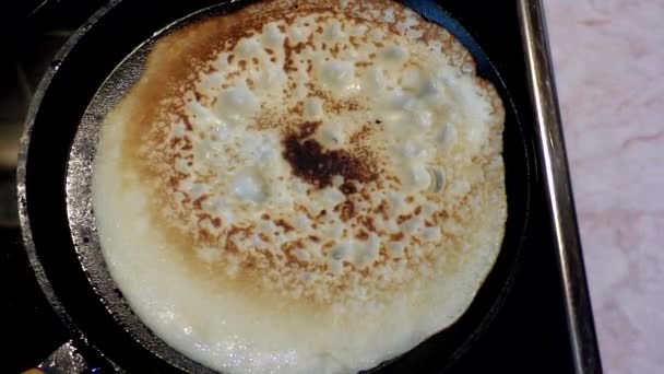 Traditionele Russische Blini Pannenkoeken Pannenkoekenweek Maslenitsa Een Oost Slavische Traditionele — Stockvideo