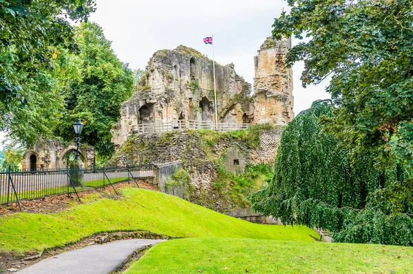 Uma Vista Sobre Ruínas Castelo Cidade Knaresborough Yorkshire Reino Unido — Fotografia de Stock