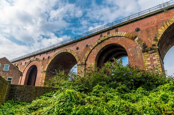 Una Vista Verso Viadotto Yarm Yarm Yorkshire Regno Unito Estate — Foto Stock