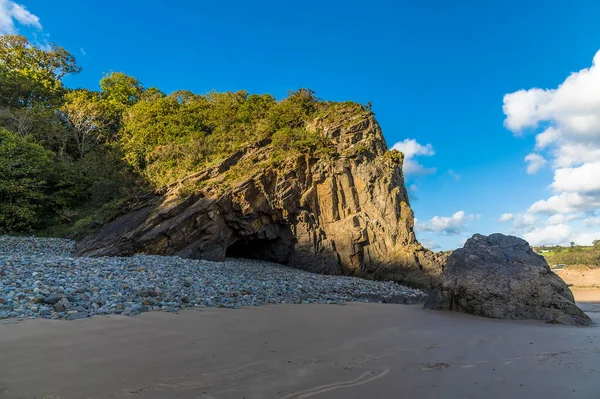 Uma Vista Glen Beach Para Penhasco Anticline Saundersfoot Gales Sul — Fotografia de Stock