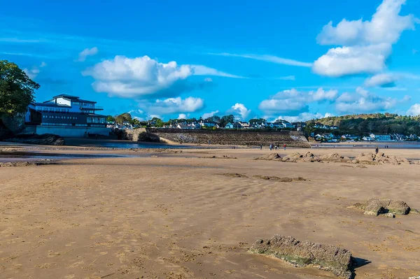 Una Vista Desde Glen Beach Hacia Puerto Saundersfoot Gales Del — Foto de Stock