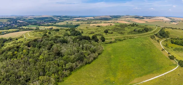 Une Vue Aérienne Sur Les Collines Sur Les South Downs — Photo