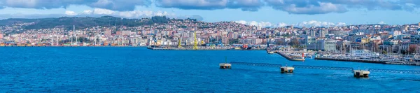 Une Vue Panoramique Vers Port Ville Vigo Espagne Jour Printemps — Photo