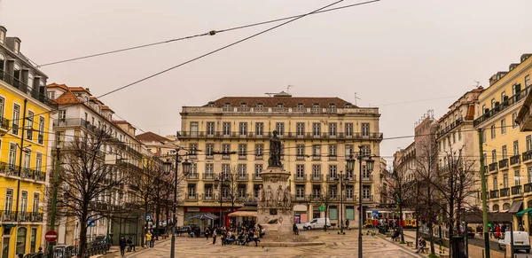 Kilátás Carmo Téren Bairro Alto Távoli Lisszabon Városában Egy Tavaszi — Stock Fotó