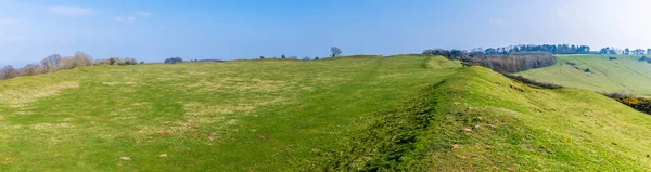 View Eastwards Southern Ramparts Centre Iron Age Hill Fort Remains — Stockfoto