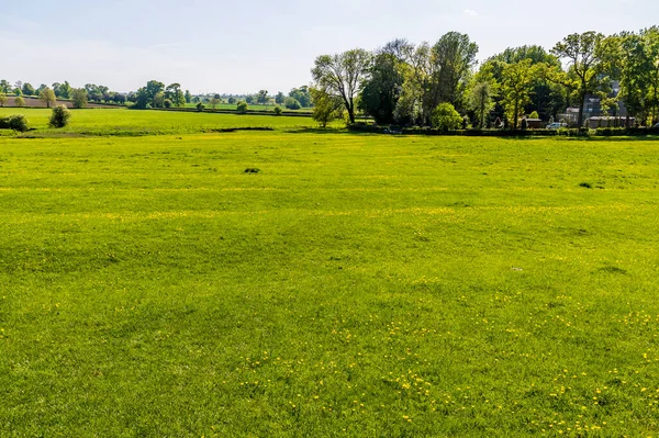 View Field Showing Ancient Plough Furrow Landscape Wistow Market Harborough — Fotografia de Stock