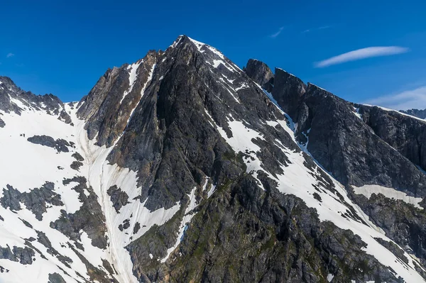 Aerial View Jagged Mountain Peaks Denver Glacier Close Skagway Alaska — Stockfoto