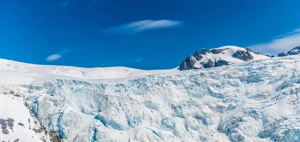 Aerial View Snow Laiden Peaks Denver Glacier Close Skagway Alaska — Zdjęcie stockowe