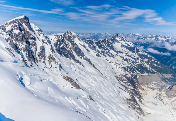 Aerial View Mountain Range Denver Glacier Close Skagway Alaska Summertime — Zdjęcie stockowe