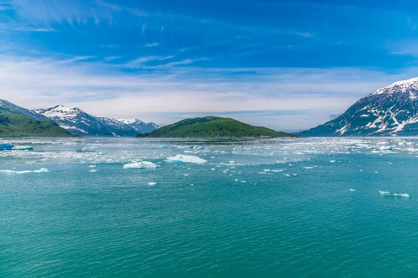 View Icebergs Looking Out Sea Disenchartment Bay Close Valerie Glacier — 스톡 사진