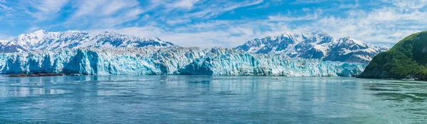 Panorama View Snout Hubbard Glacier Stretching Russell Fjord Alaska Summertime — Fotografia de Stock