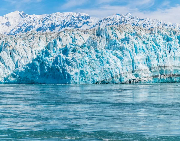 View Disenchartment Bay Moraine Strata Snout Hubbard Glacier Alaska Summertime — Foto de Stock