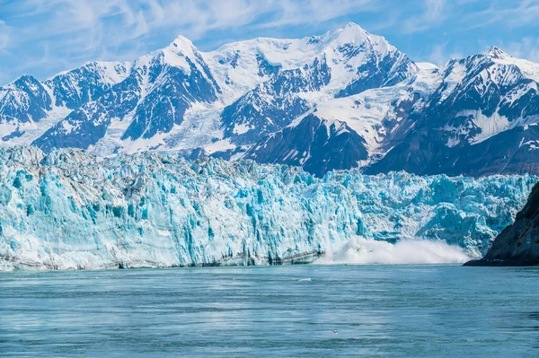View Hubbard Glacier Calving Russell Fjord Alaska Summertime — Fotografia de Stock