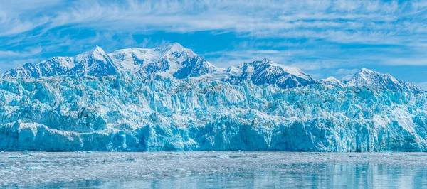 View Looking Ice Wall Snout Hubbard Glacier Alaska Summertime — 스톡 사진