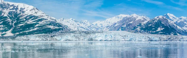 Panorama View Floating Ice Disenchartment Bay Snout Valerie Glacier Alaska — 图库照片
