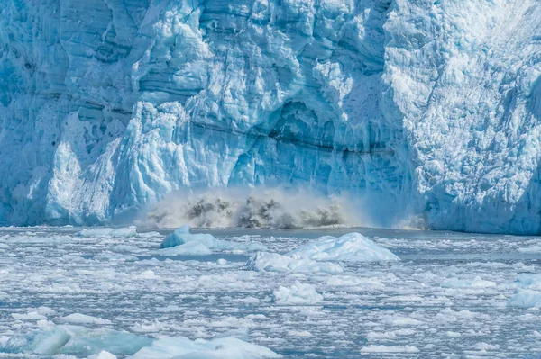 Вид Відколювання Льодовика Хаббард Алясці Влітку — стокове фото