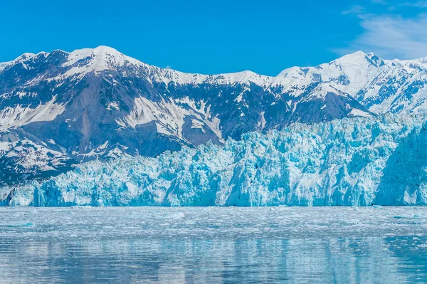 Uitzicht Het Einde Van Snuit Van Hubbard Gletsjer Met Bergachtige — Stockfoto